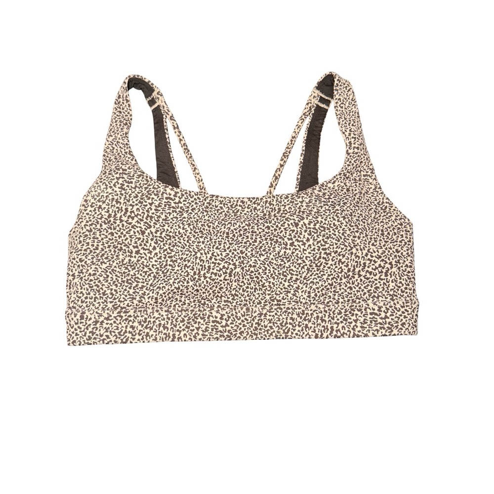 Athleta White and Black Speckled Scoop-Neck Sports Bra - Picture 4 of 8